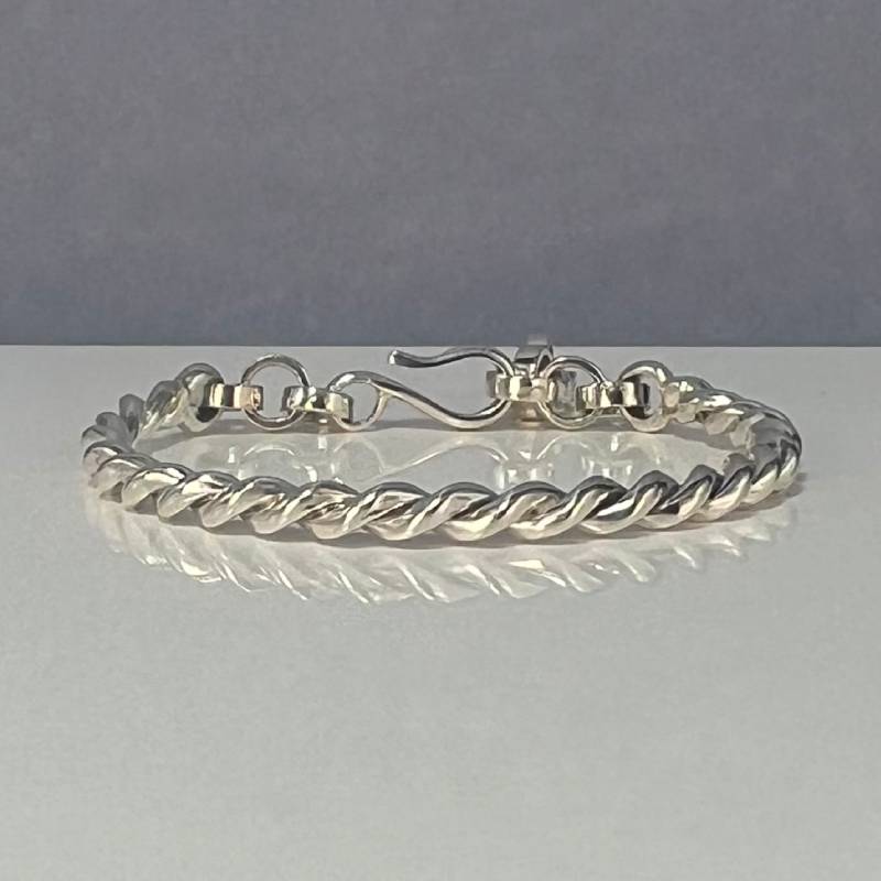 Handcrafted 925° Sterling Silver Bracelet from Braided Solid Wires — Ancient Collection