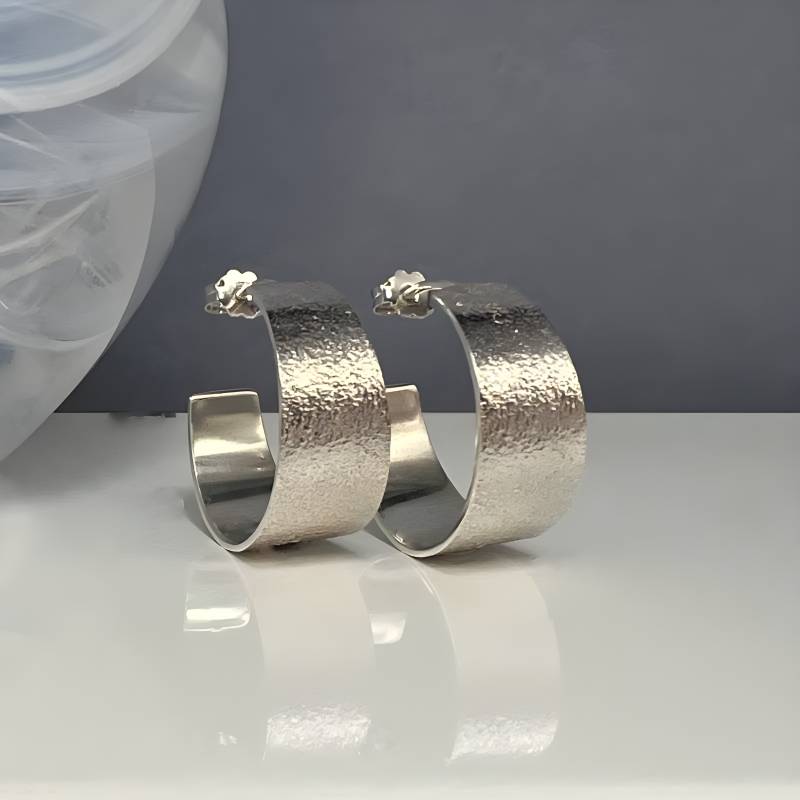 Handmade Silver 925° Hoop Earrings – Fire Collection